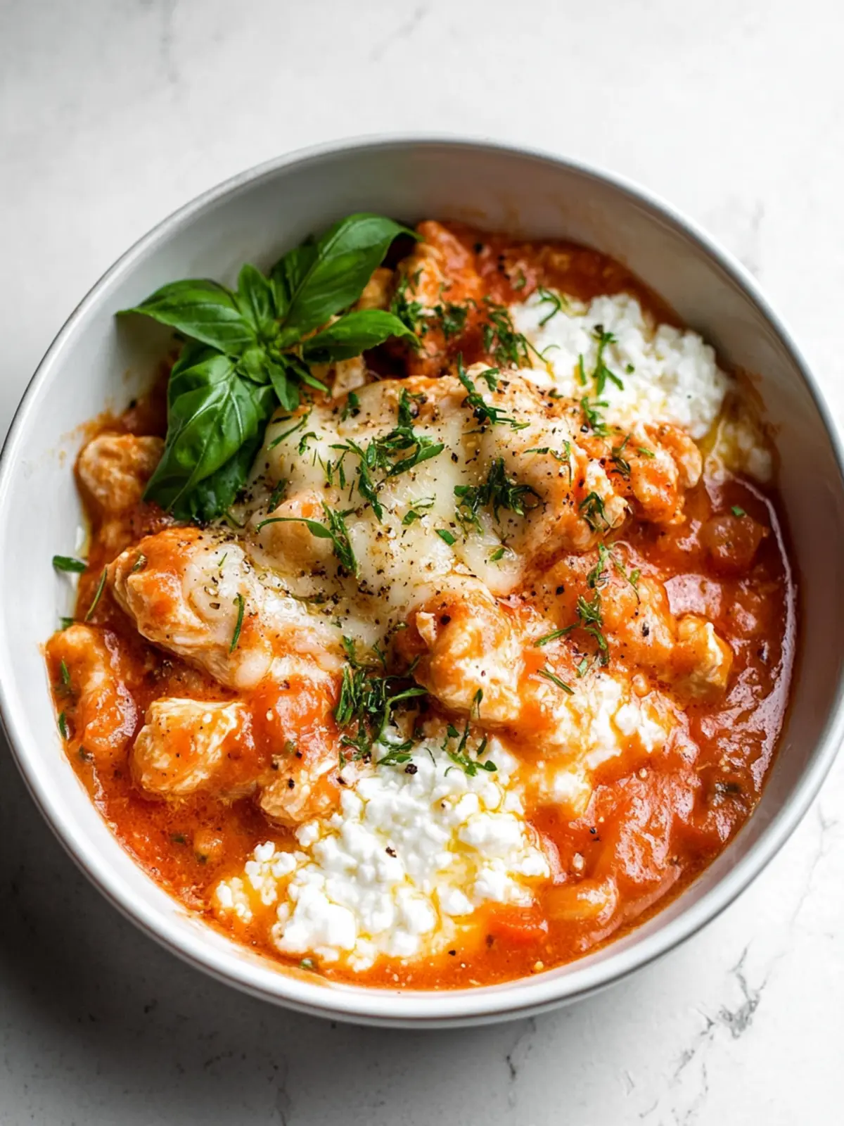 Chicken Parm Cottage Cheese Bowl