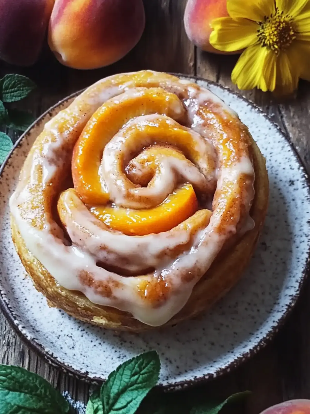 Peach Pie Cinnamon Rolls