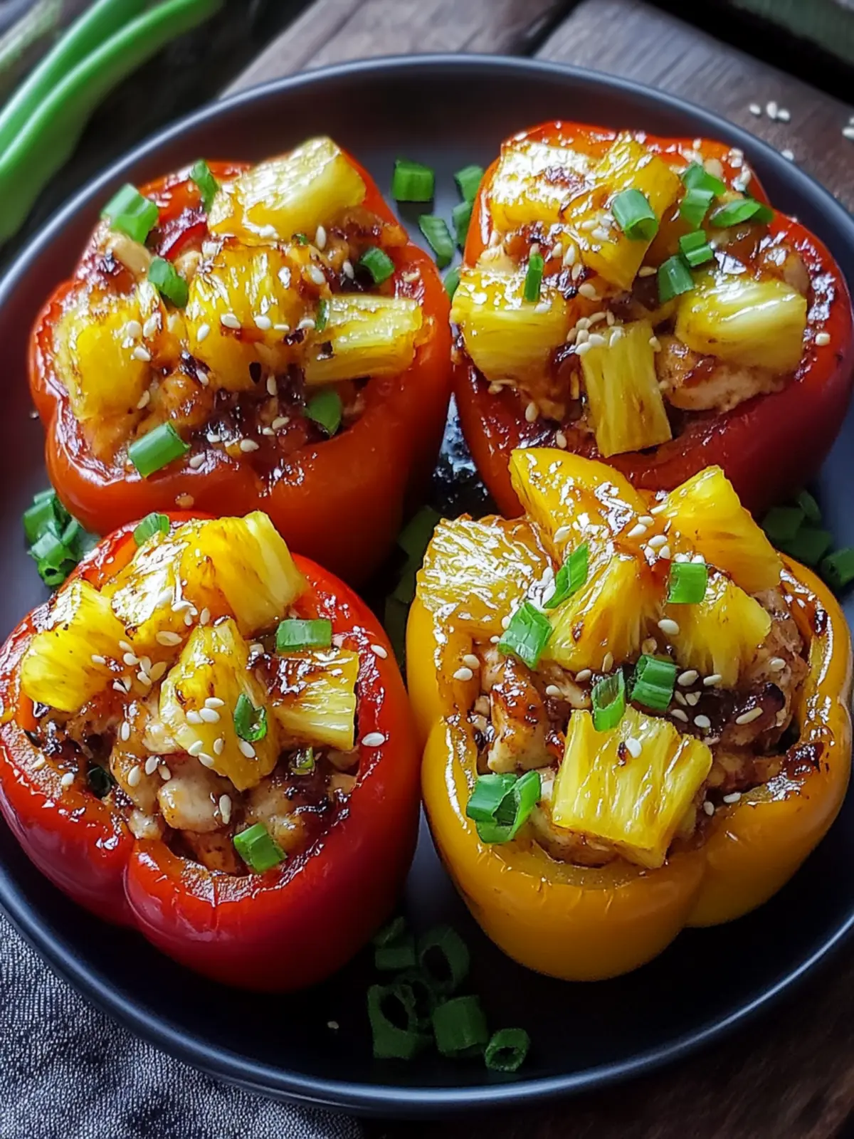 Tasty Teriyaki Pineapple Chicken Stuffed Peppers Delight 2 Teriyaki Pineapple Chicken Stuffed Peppers