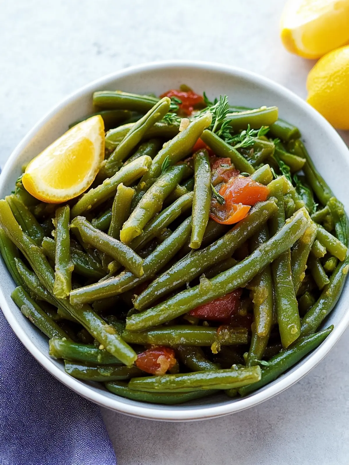 Greek Green Beans-Fasolakia Lathera