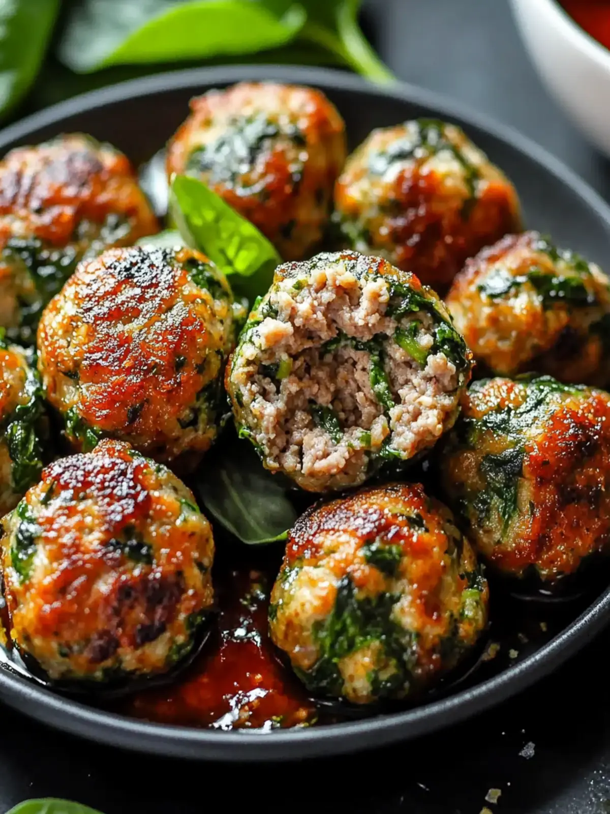 Spinach Garlic Meatballs Recipe