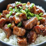 Sweet caramelized pork with rice