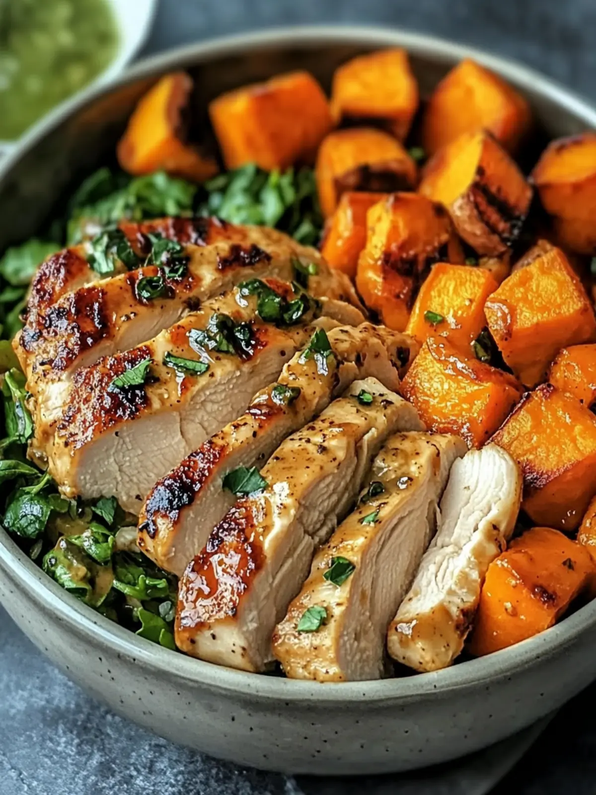 Maple Dijon Chicken & Sweet Potato Bowls
