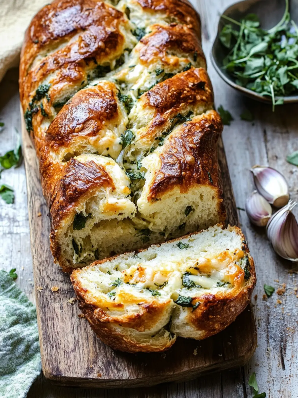 Irresistible Swirled Garlic Herb and Cheese Bread Recipe 4 Swirled Garlic Herb and Cheese Bread