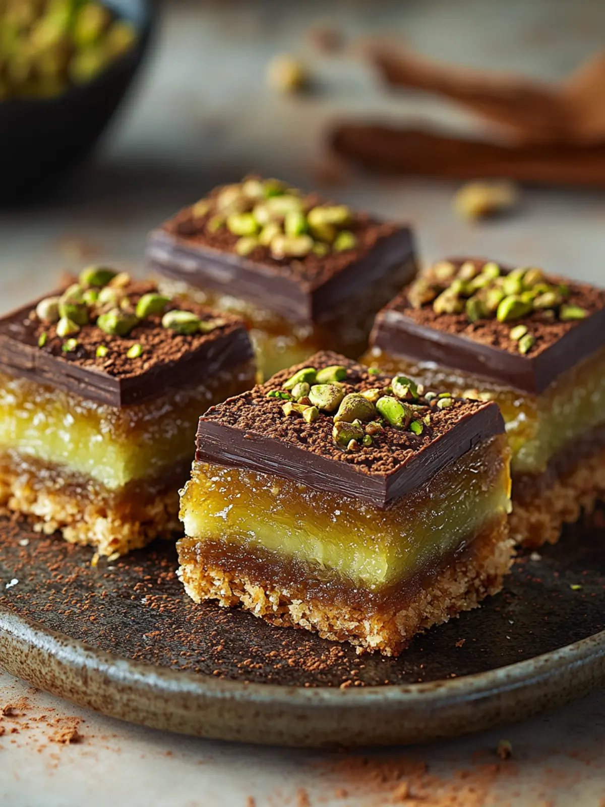 Pistachio Chocolate Kunafa Bars (Dubai Style) Recipe
