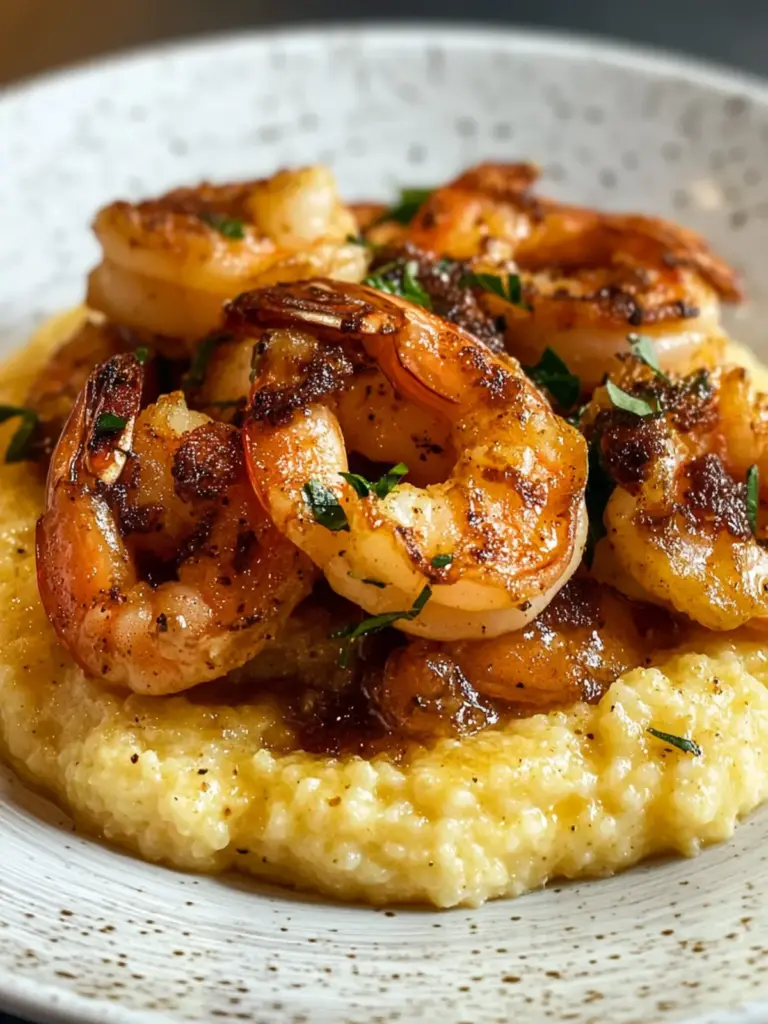 Gouda Grits with Smoky Brown Butter Shrimp