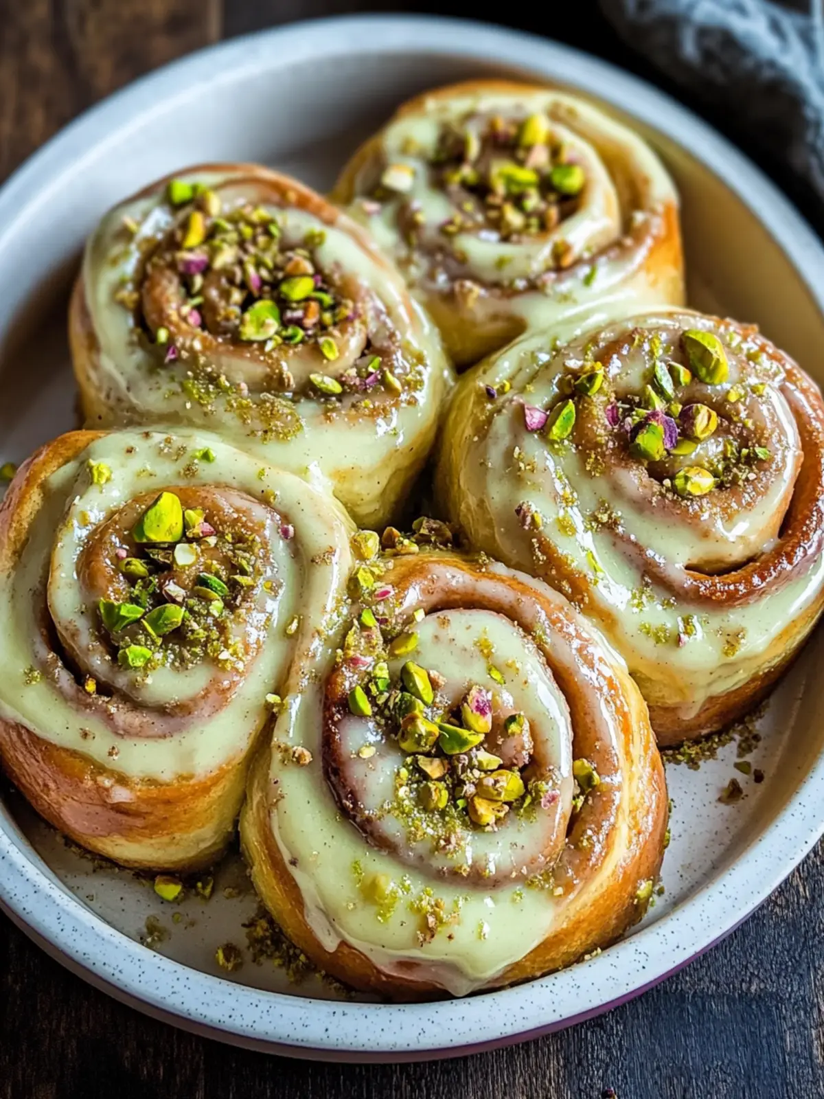 Small Batch Pistachio Cream Cinnamon Rolls