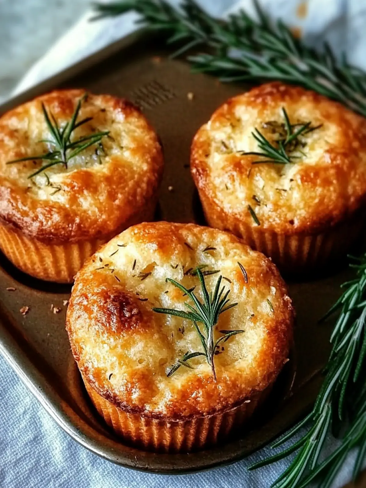 Garlic Rosemary Focaccia Muffins
