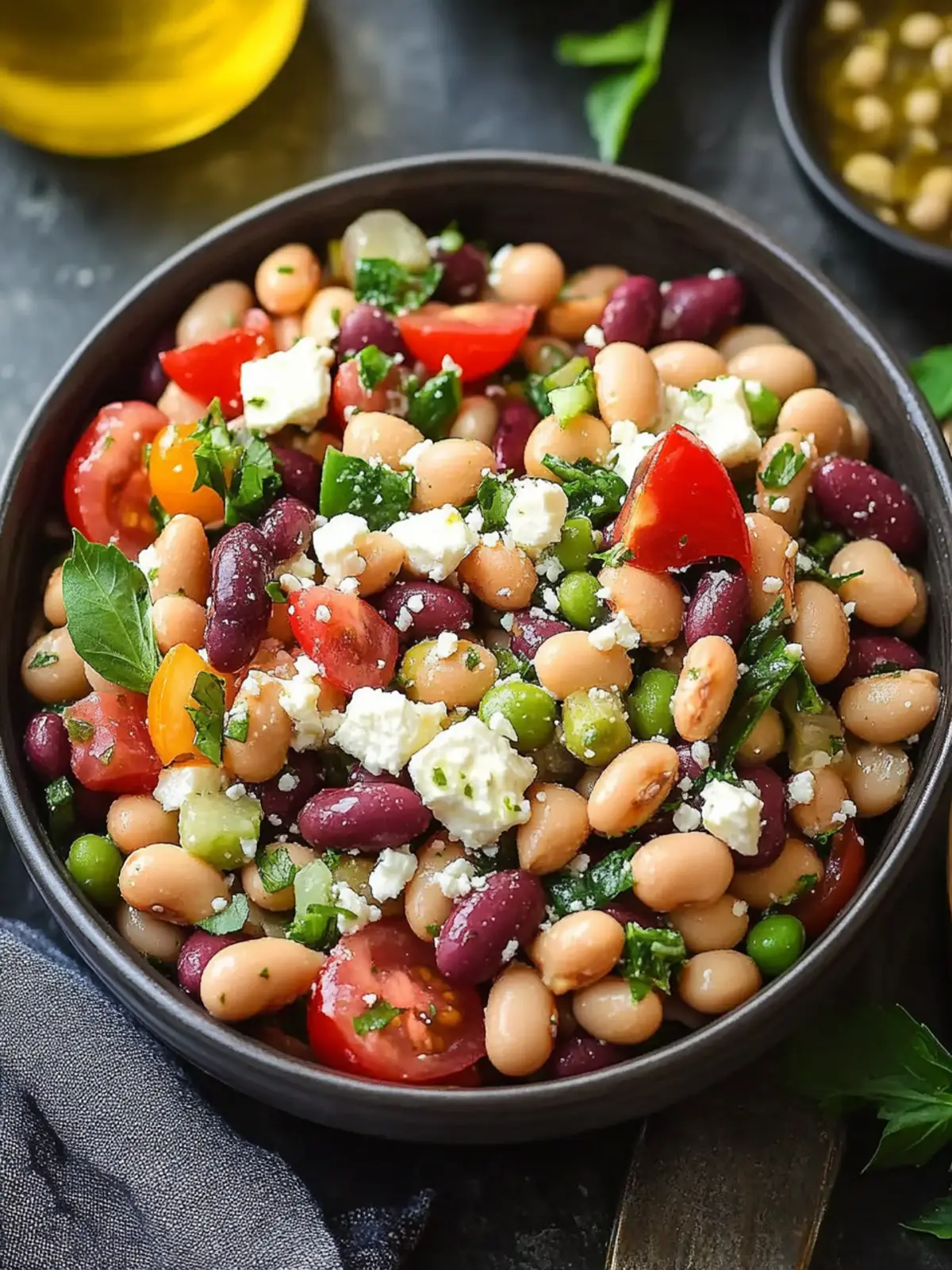 Vibrant Mediterranean Bean Salad With Feta