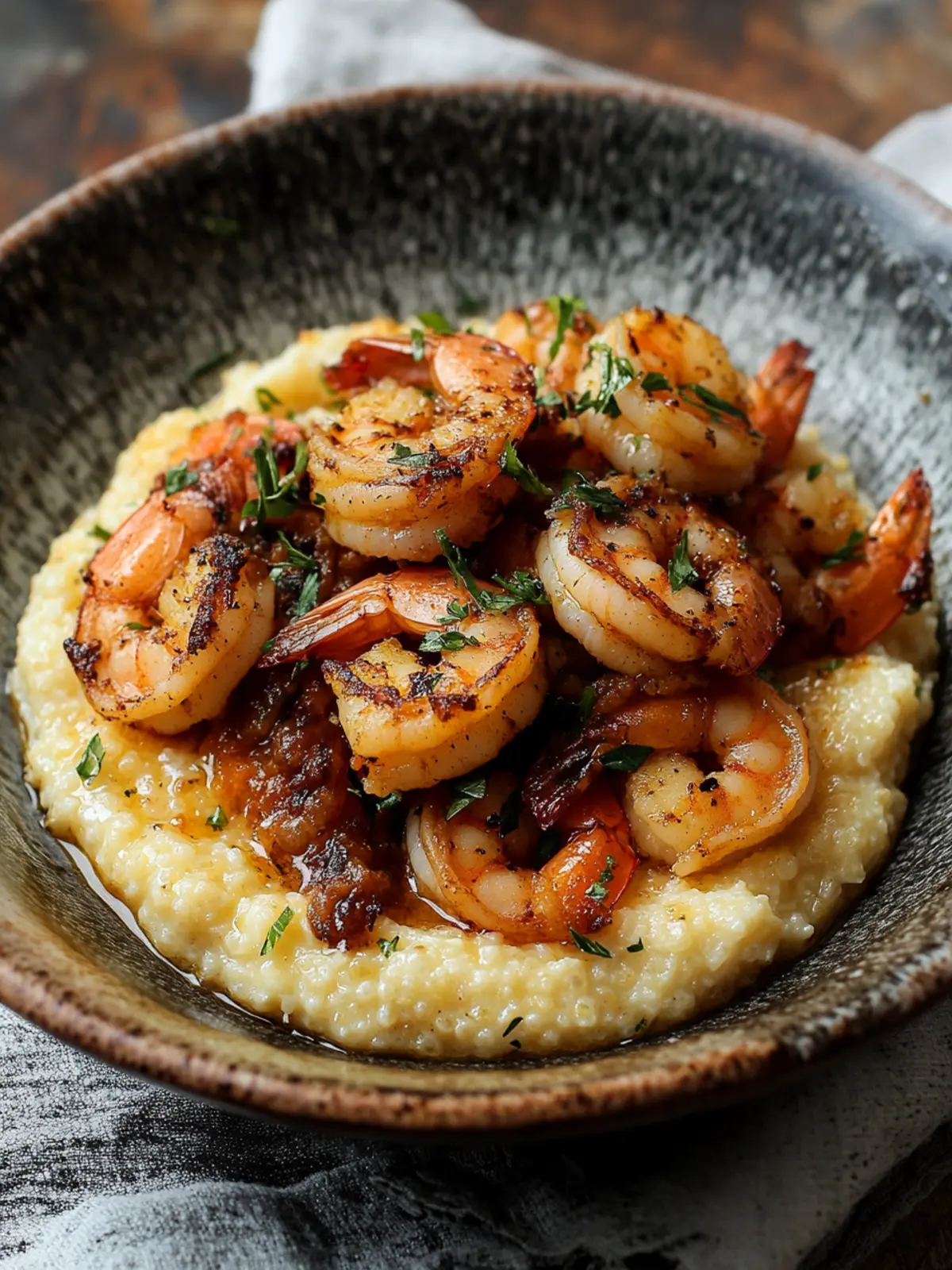 Gouda Grits with Smoky Brown Butter Shrimp
