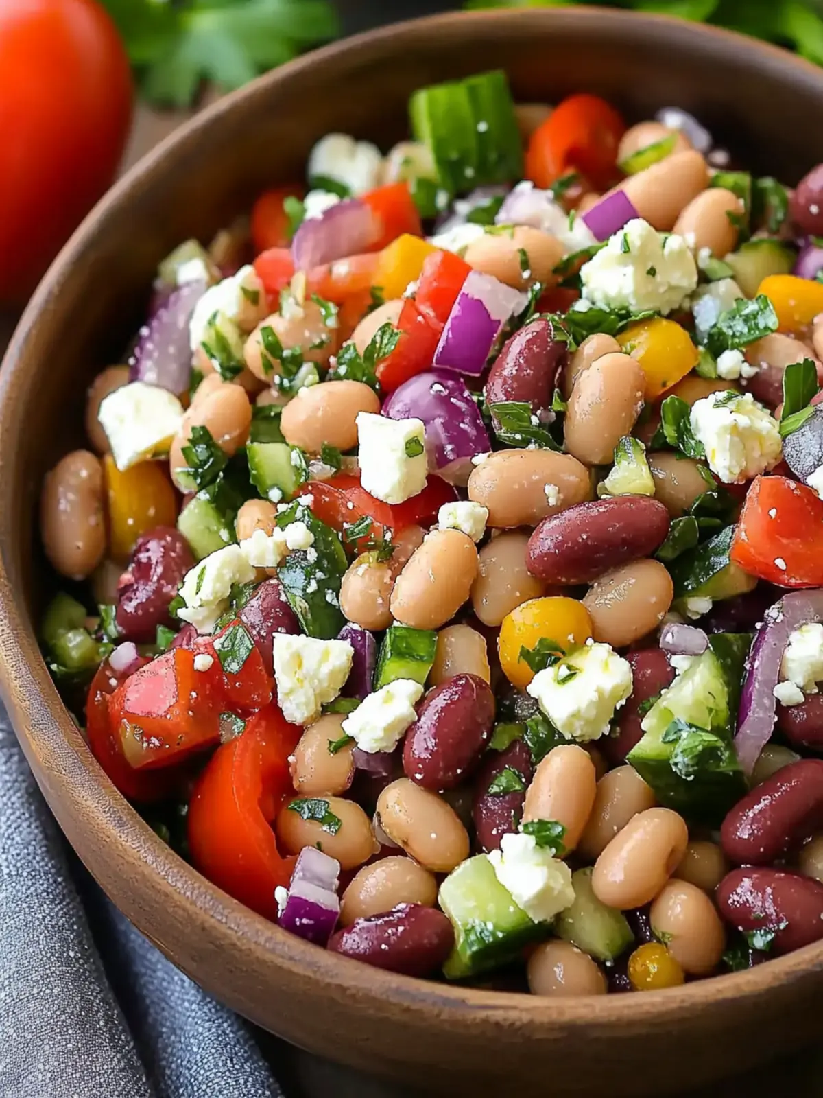 Vibrant Mediterranean Bean Salad With Feta