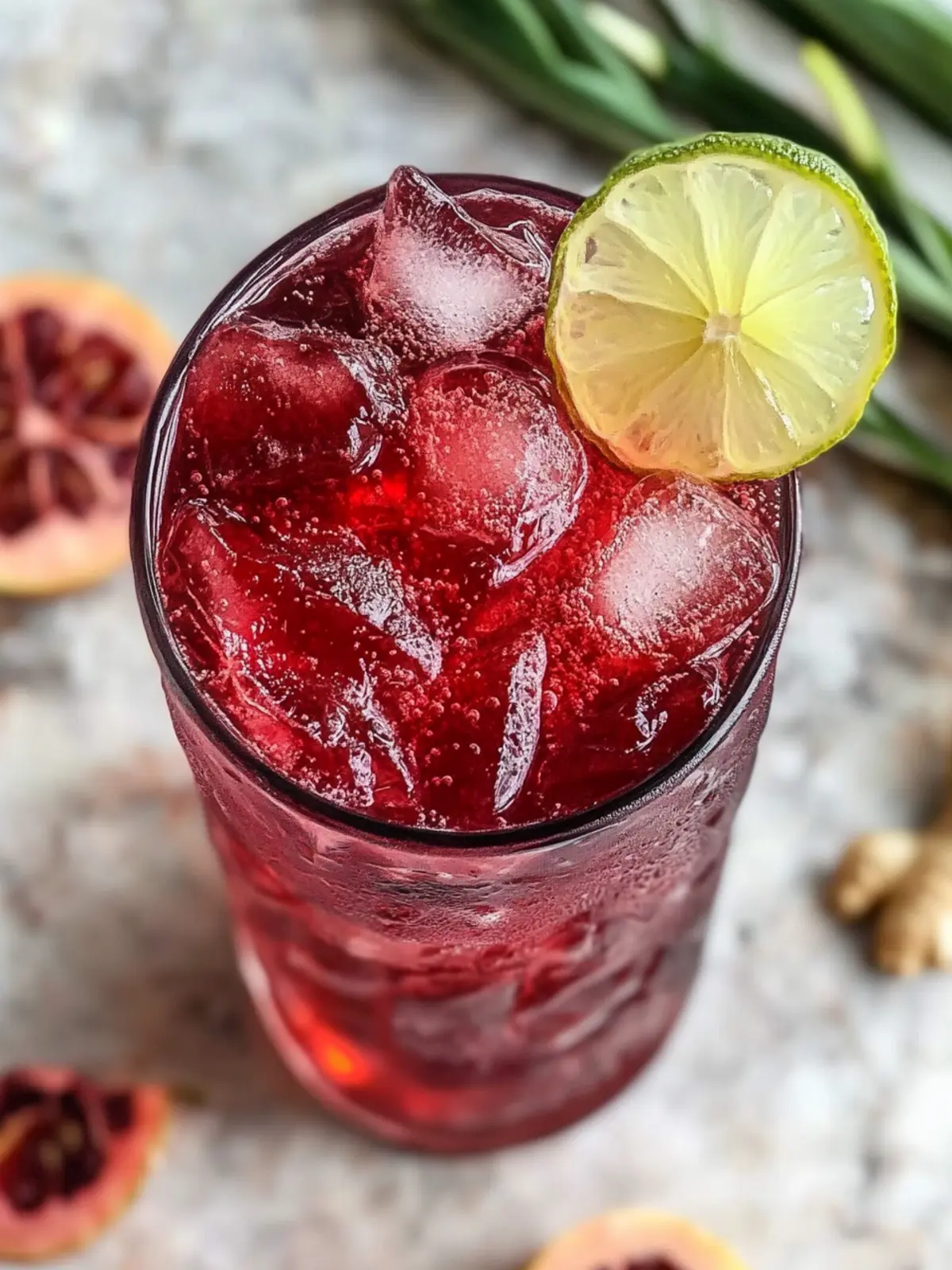Refreshing Hibiscus Ginger Iced Tea