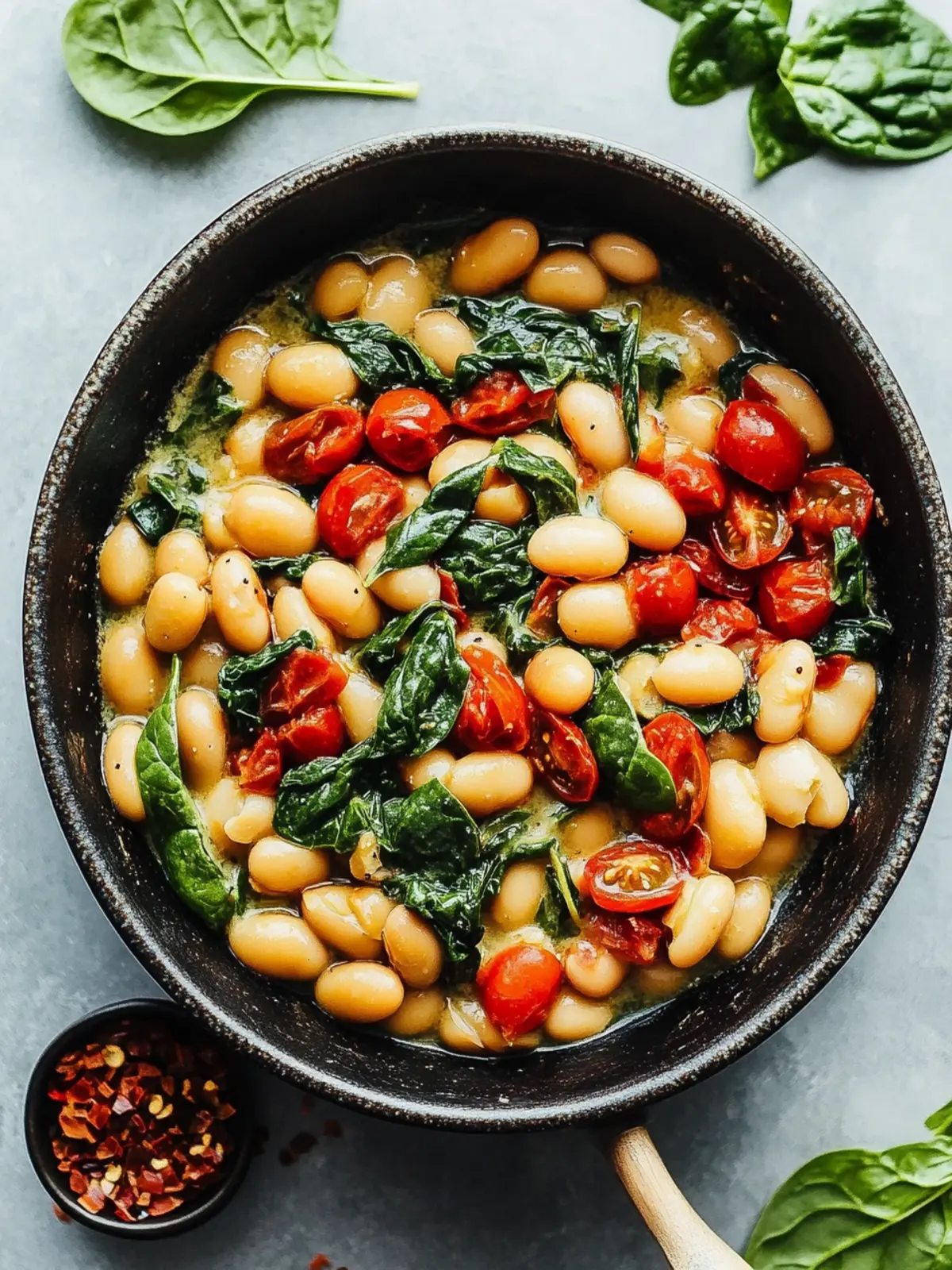 TUSCAN BUTTER BEANS WITH SPINACH AND SUN-DRIED TOMATO