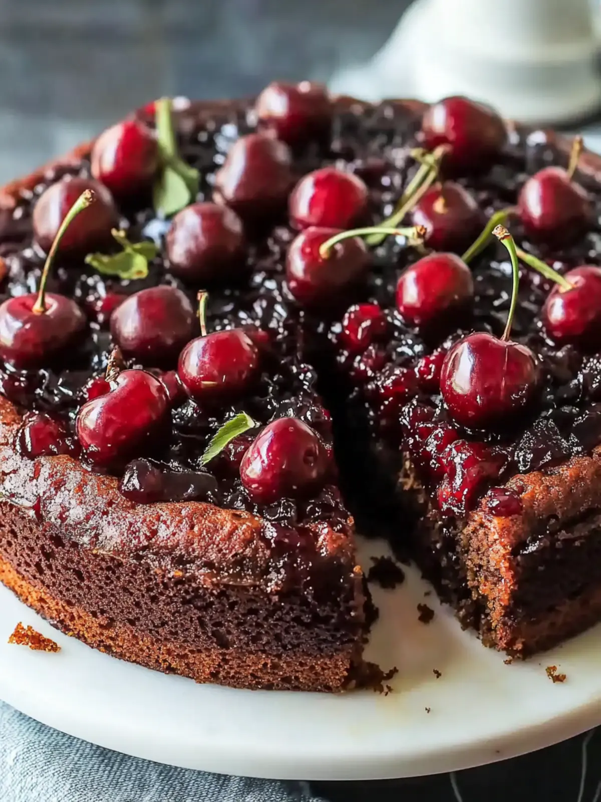 Chocolate Cherry Upside Down Cake