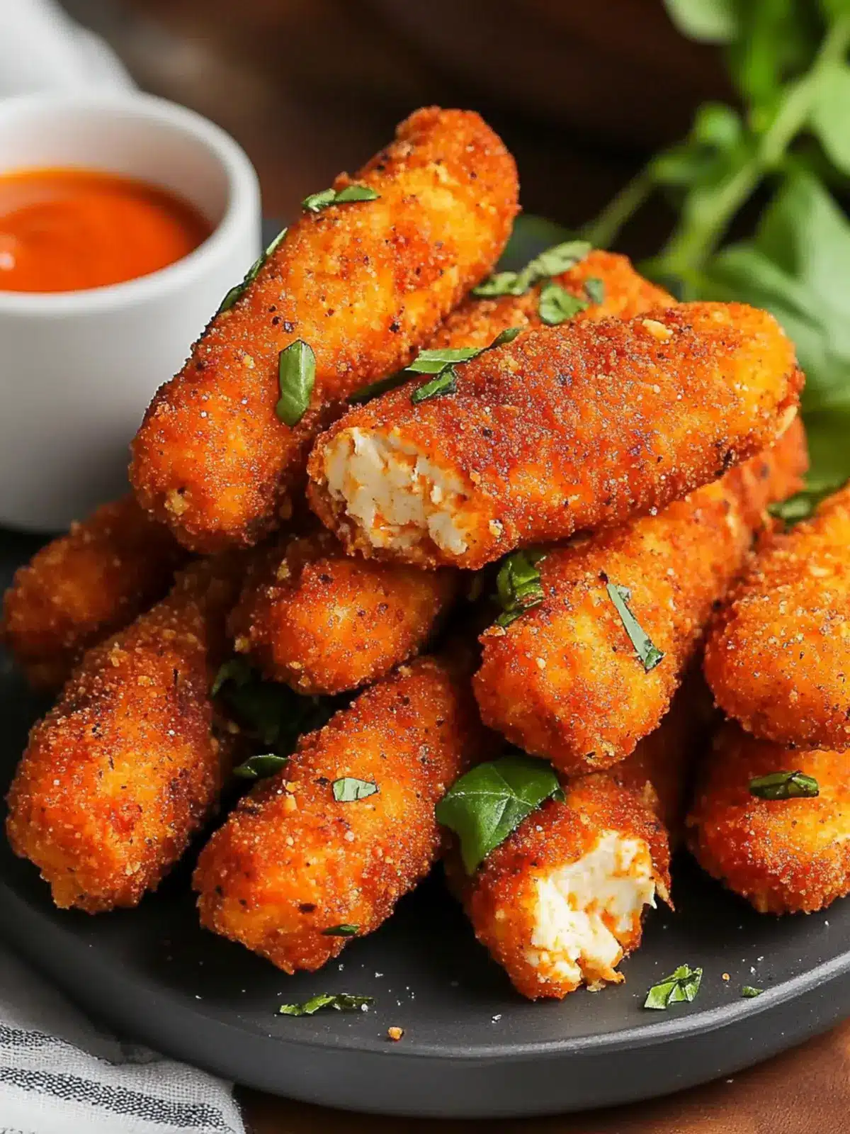 Spicy Buffalo Chicken Mozzarella Sticks