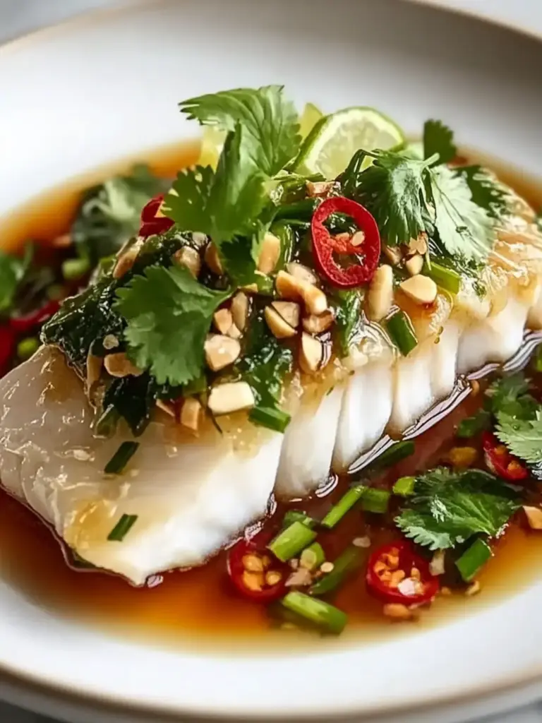 Thai Lime-Garlic Steamed Fish Recipe