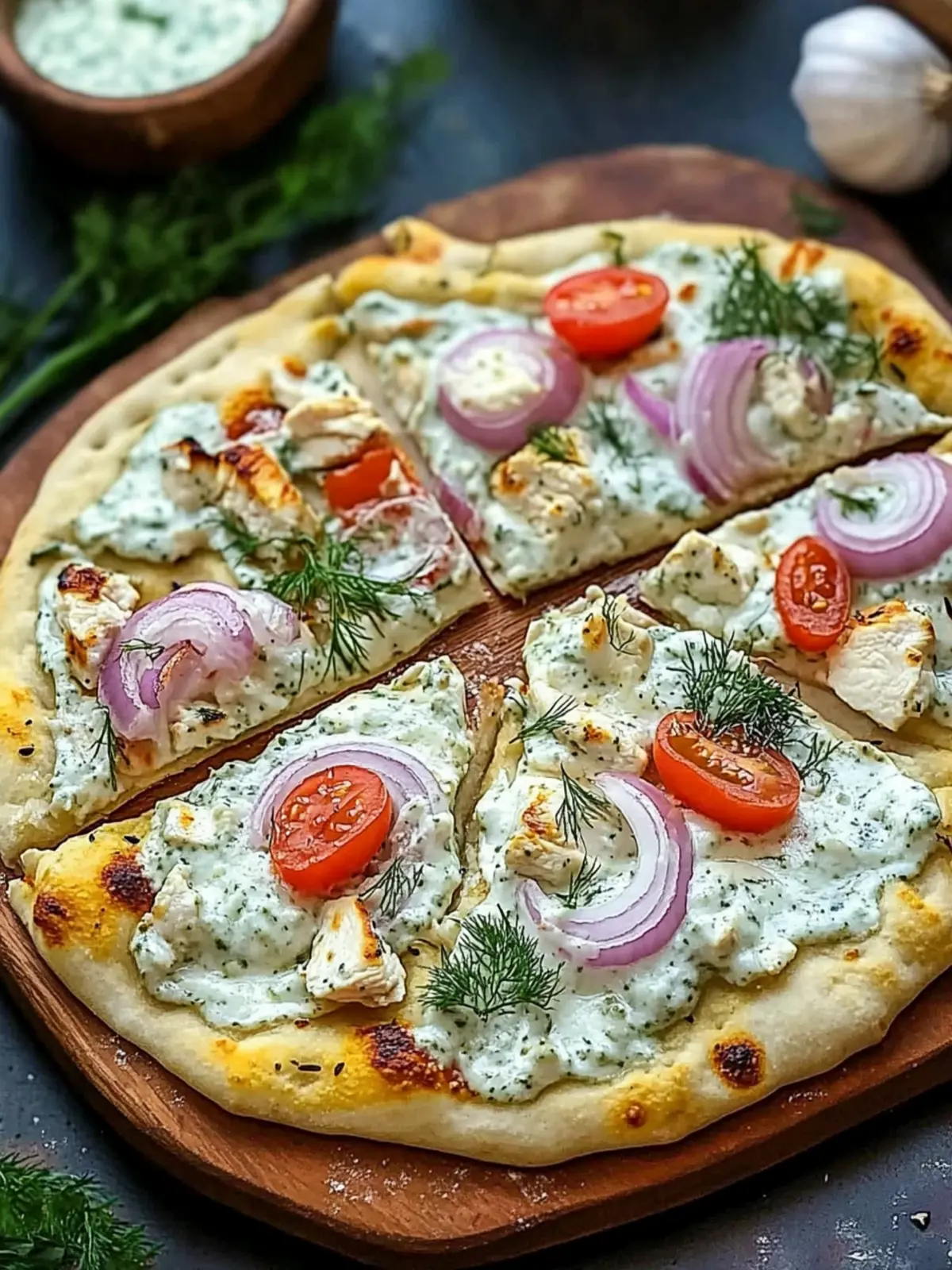 Tzatziki Chicken Pizza