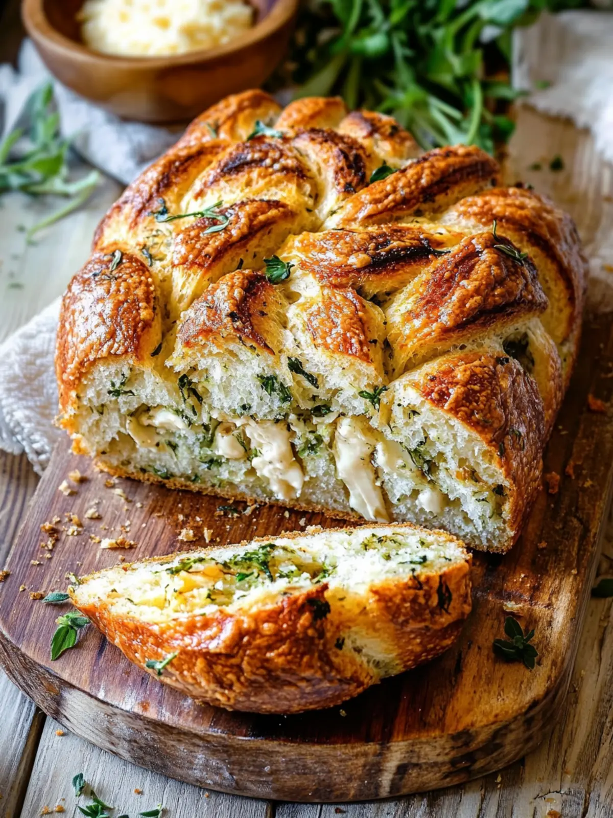 Irresistible Swirled Garlic Herb and Cheese Bread Recipe 2 Swirled Garlic Herb and Cheese Bread
