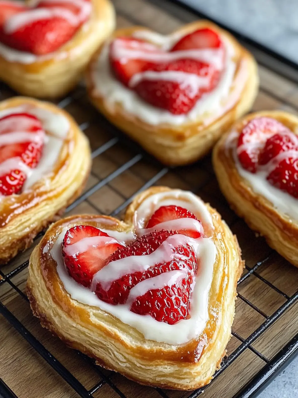 Strawberry Cream Cheese Heart Danishes