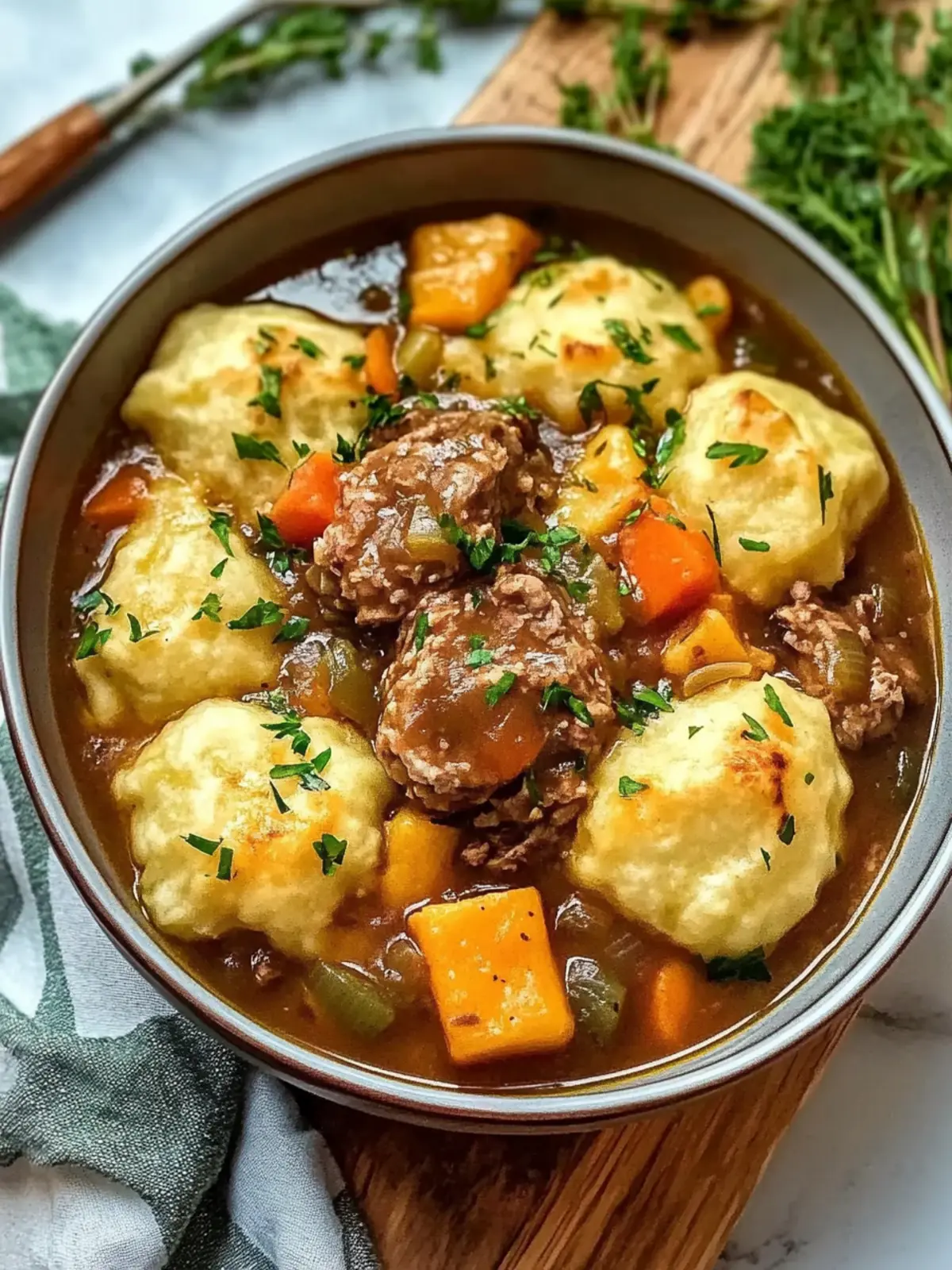Homemade Irish Stew with Cheddar Dumplings