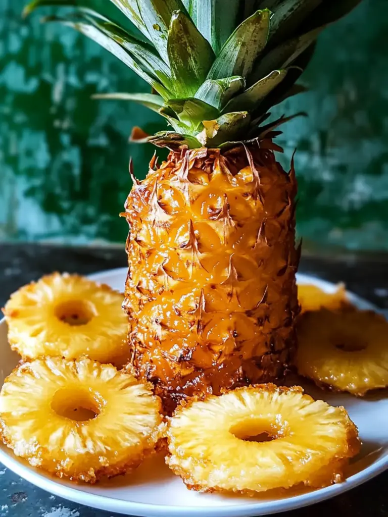 Rum-Soaked Fried Pineapple