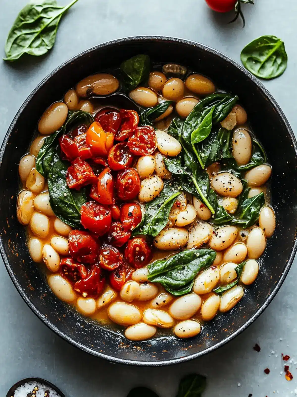 TUSCAN BUTTER BEANS WITH SPINACH AND SUN-DRIED TOMATO