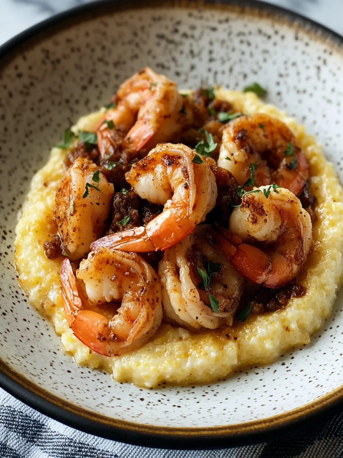 Gouda Grits with Smoky Brown Butter Shrimp