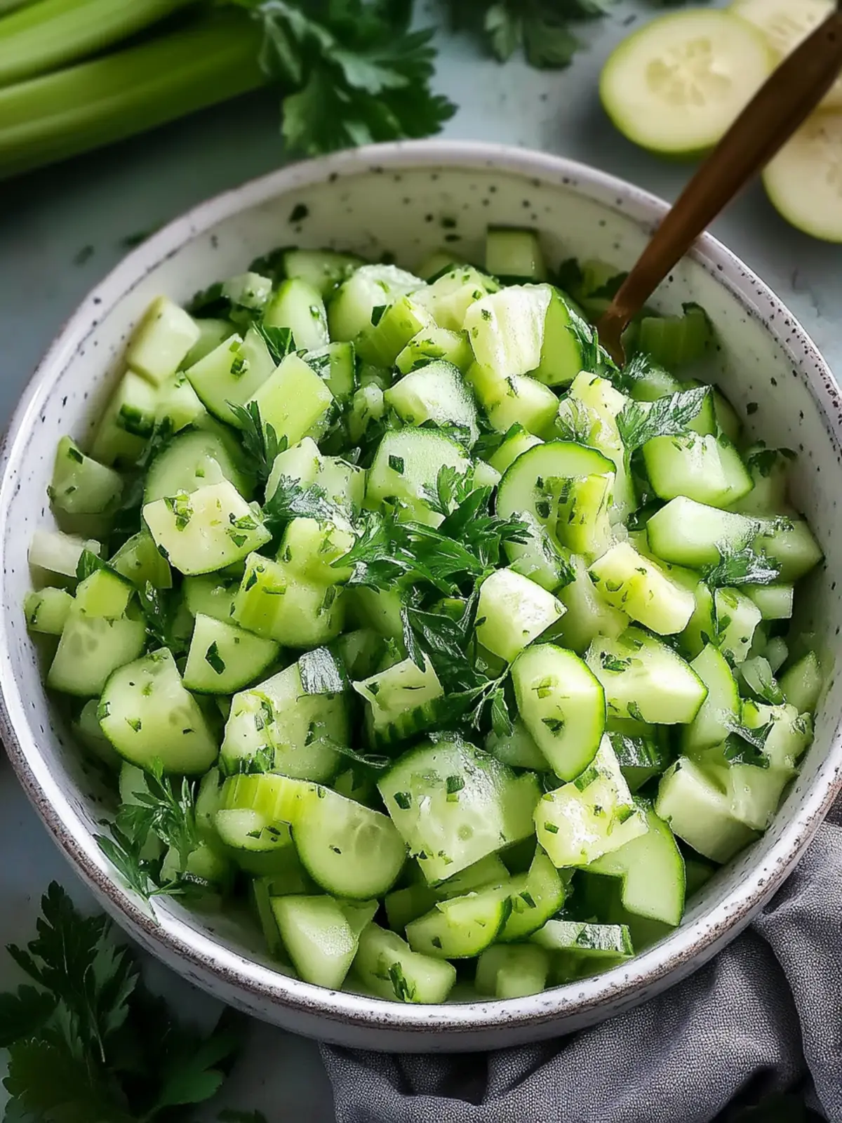 Crunchy Cucumber Celery Salad with Green Apple