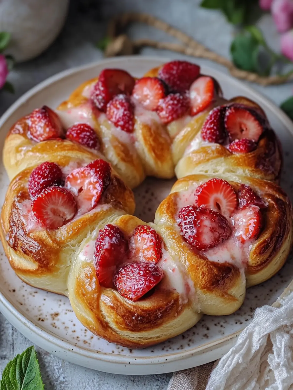 Sourdough Strawberry Cream Cheese Buns