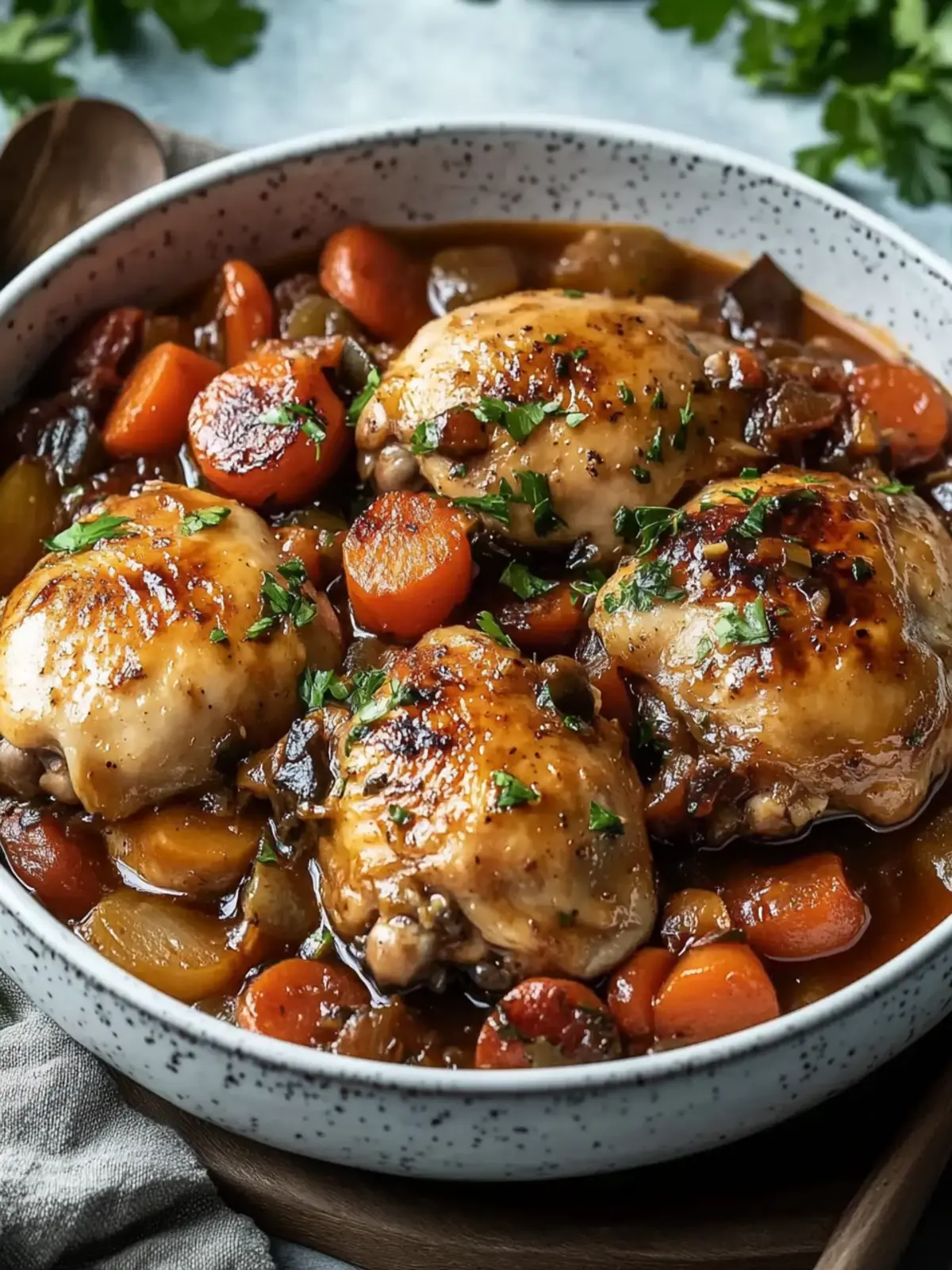 Classic French Hunter’s Chicken : Chicken Chasseur
