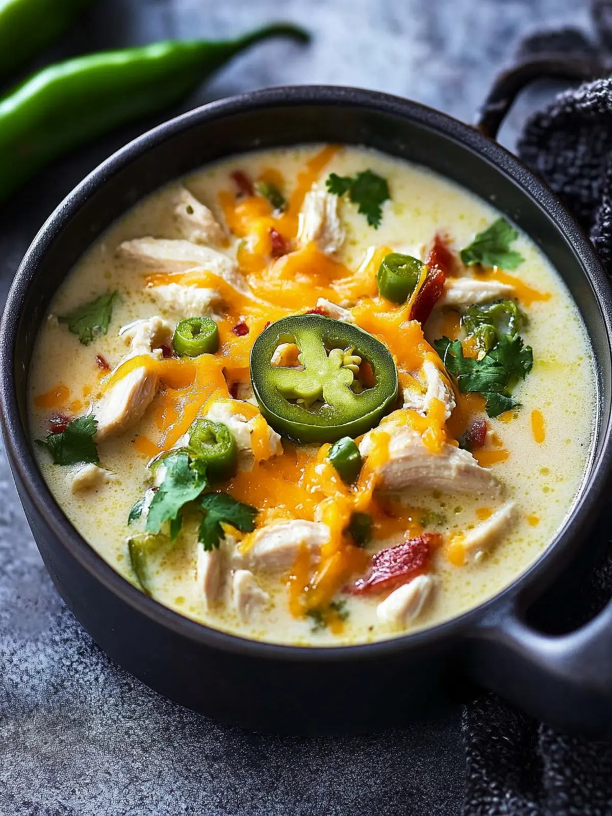 Spicy Jalapeño Popper Chicken Soup