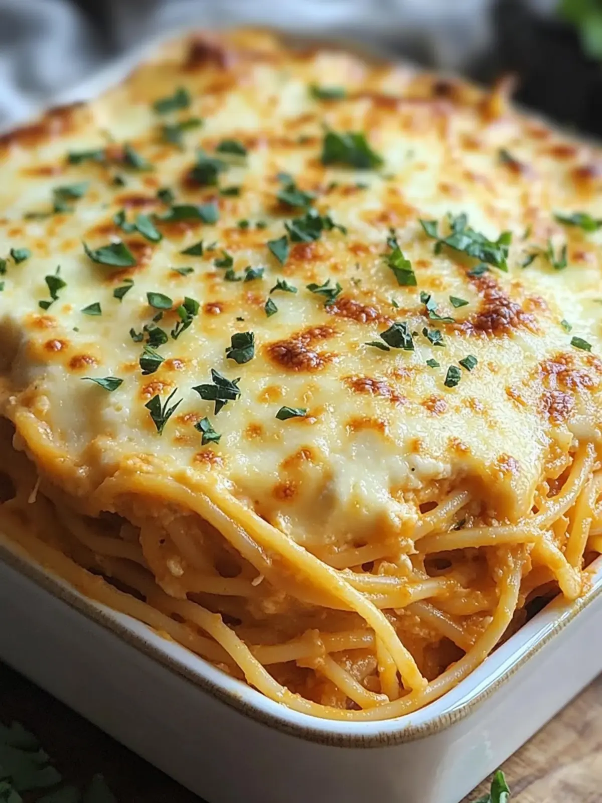 Baked Cream Cheese Spaghetti Casserole