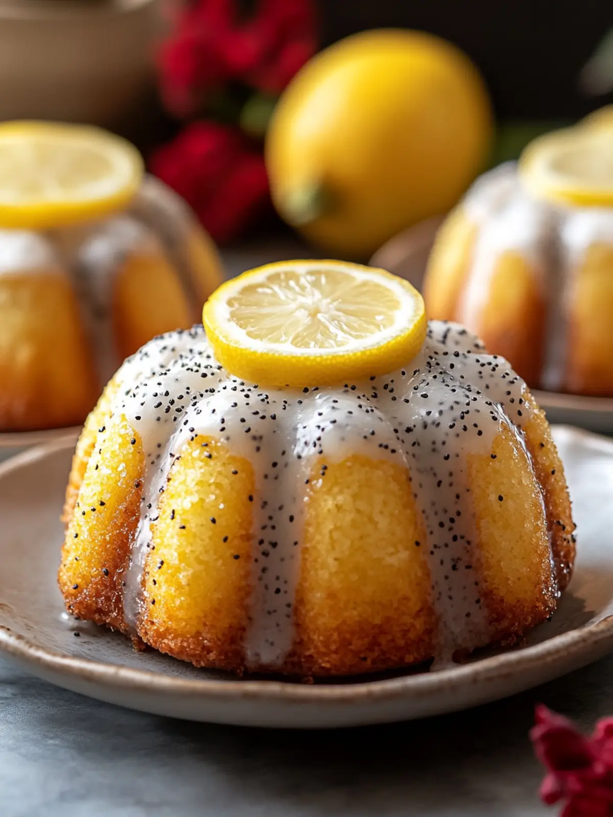 Mini Lemon Poppy Seed Bundt Cakes