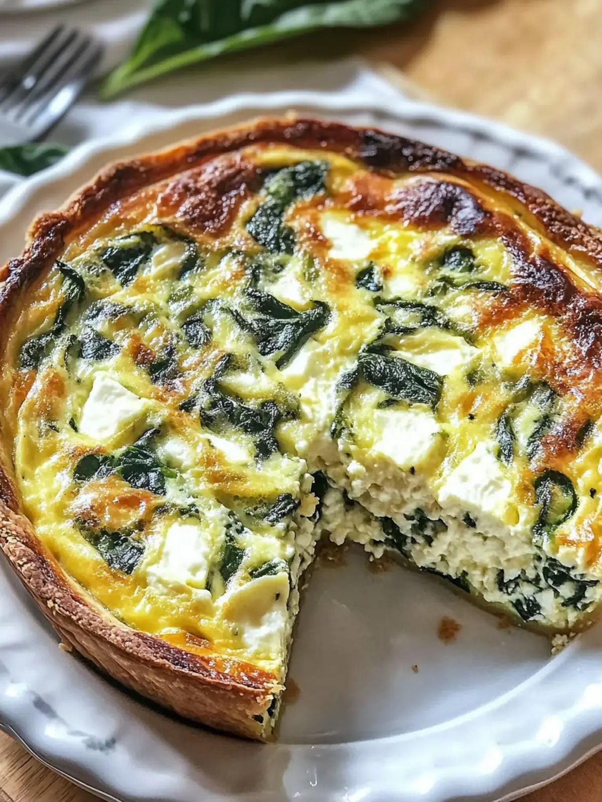 Cottage Cheese & Spinach Crustless Quiche