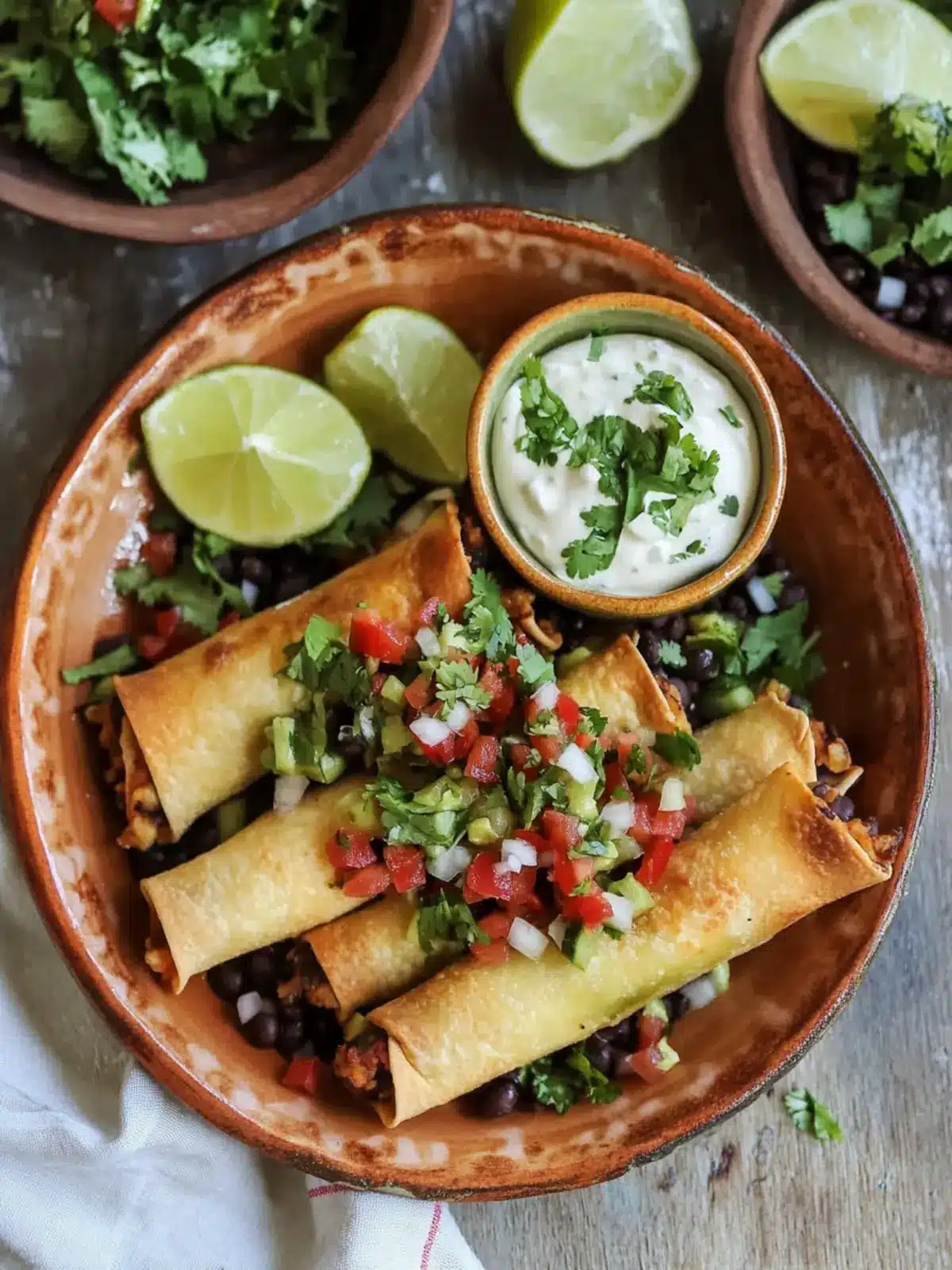 Crispy Black Bean Flautas: Easy Vegan Tacos Your Family Will Love 4 Black Bean Flautas