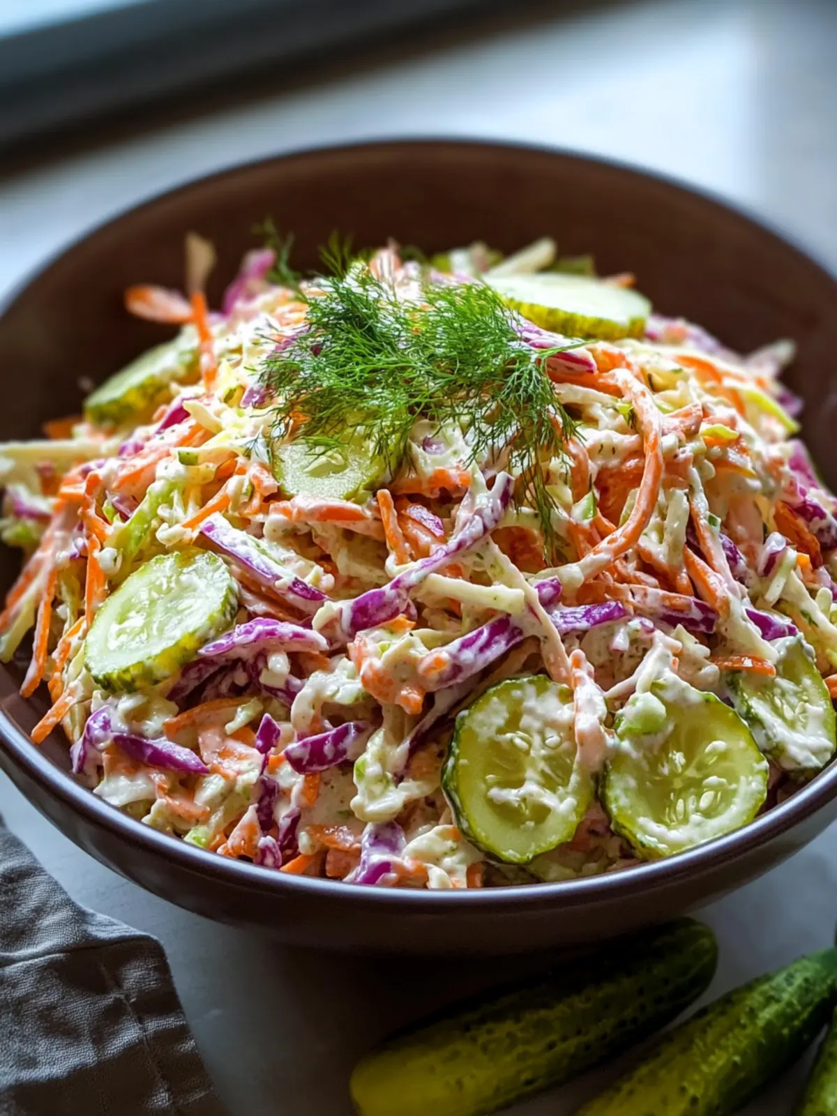 Spicy Dill Pickle Coleslaw