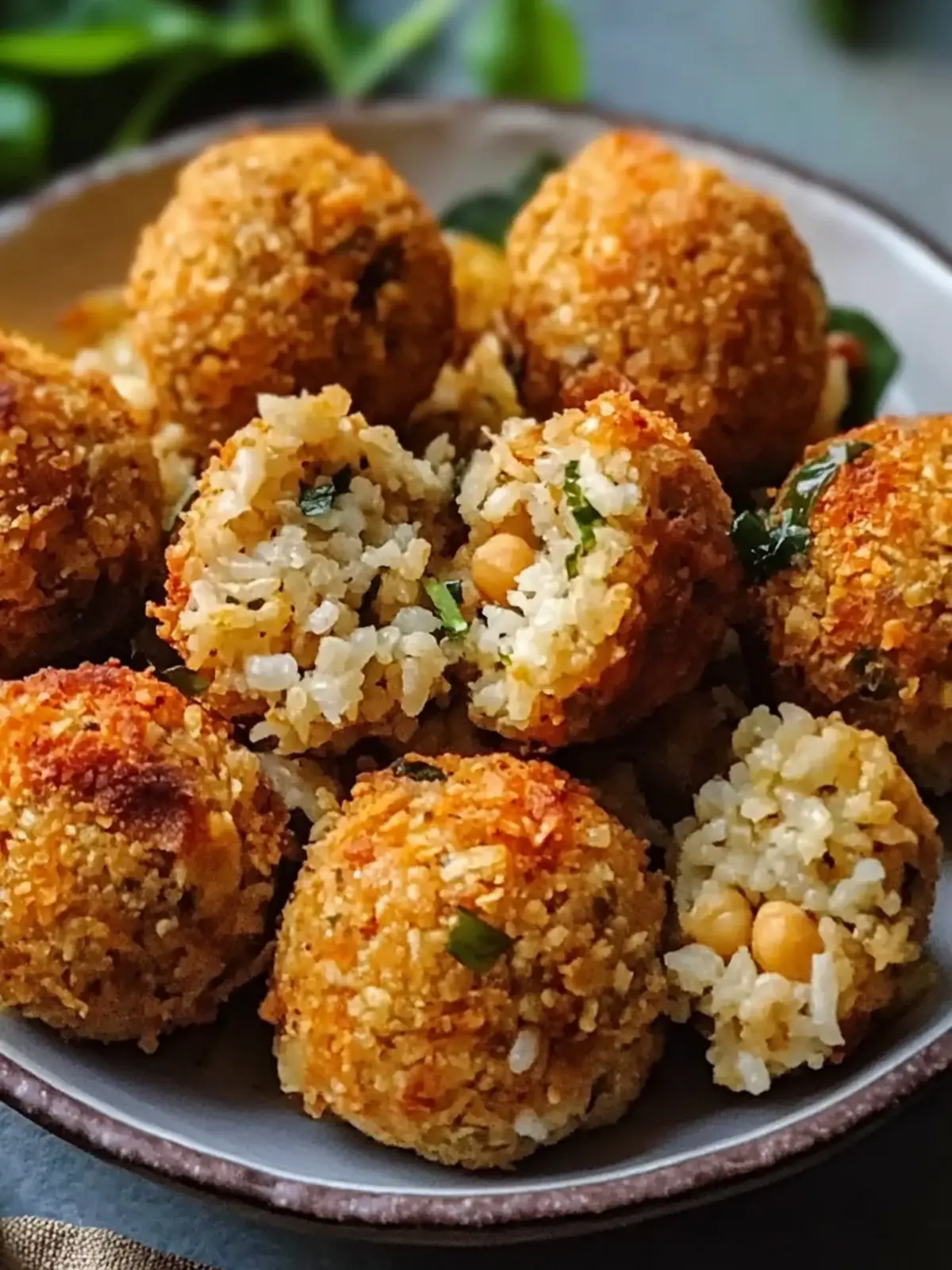 Baked Chickpea and Rice Balls