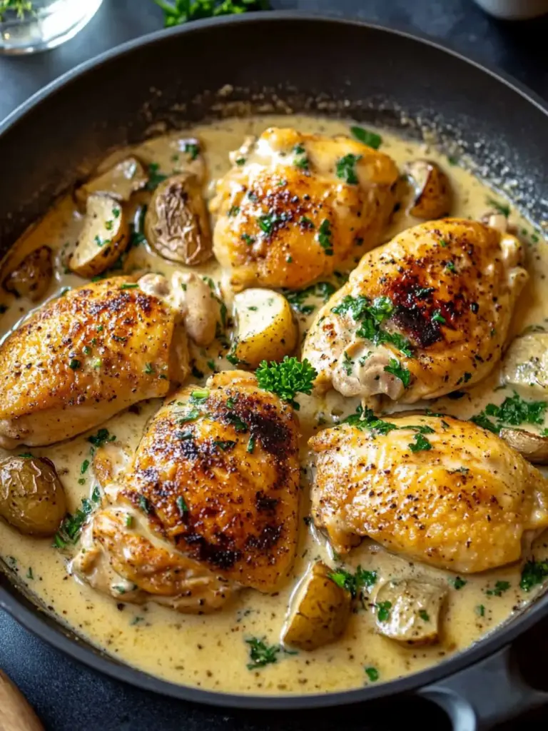 Irish Chicken in Whiskey Cream Sauce