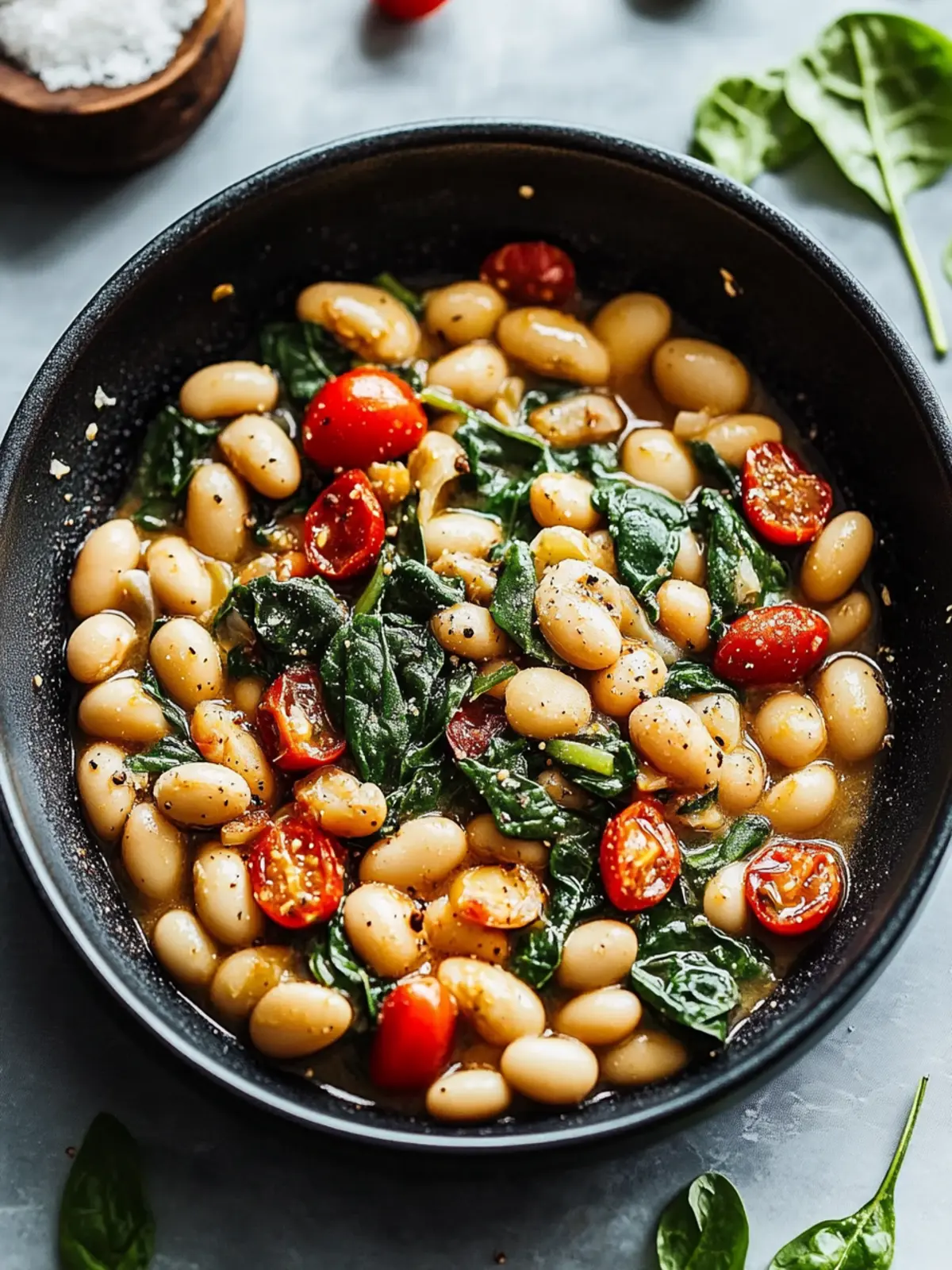 TUSCAN BUTTER BEANS WITH SPINACH AND SUN-DRIED TOMATO