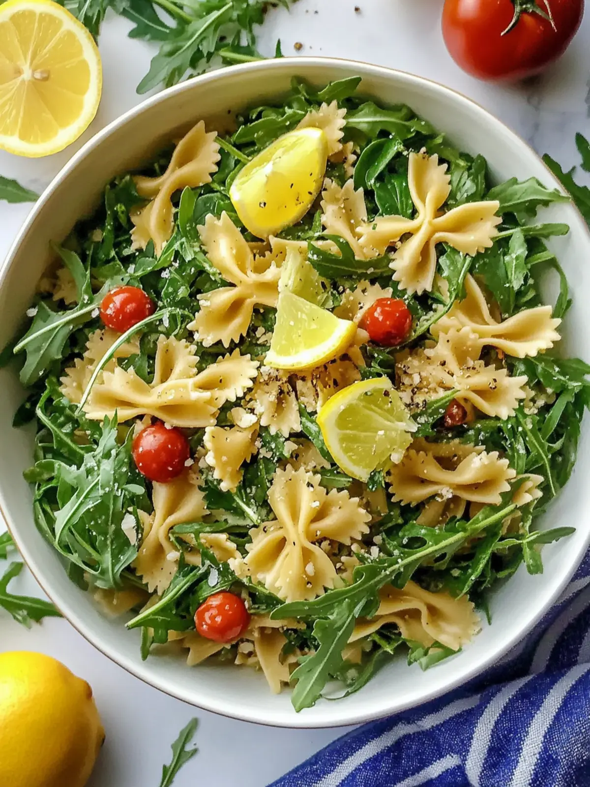Zesty Lemon Arugula Pasta Salad