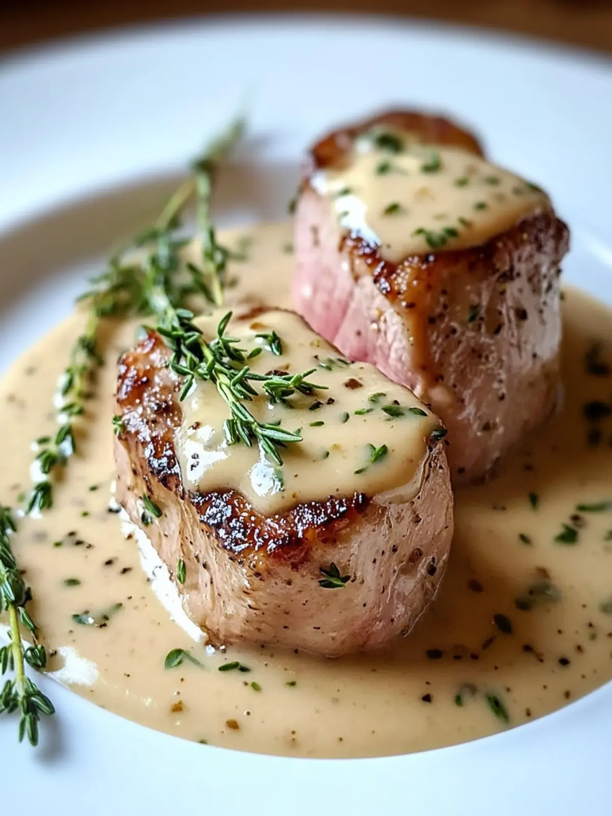Pork Tenderloin w/ Dijon Mustard Cream Sauce