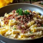 Loaded Bacon Cheeseburger Alfredo Pasta