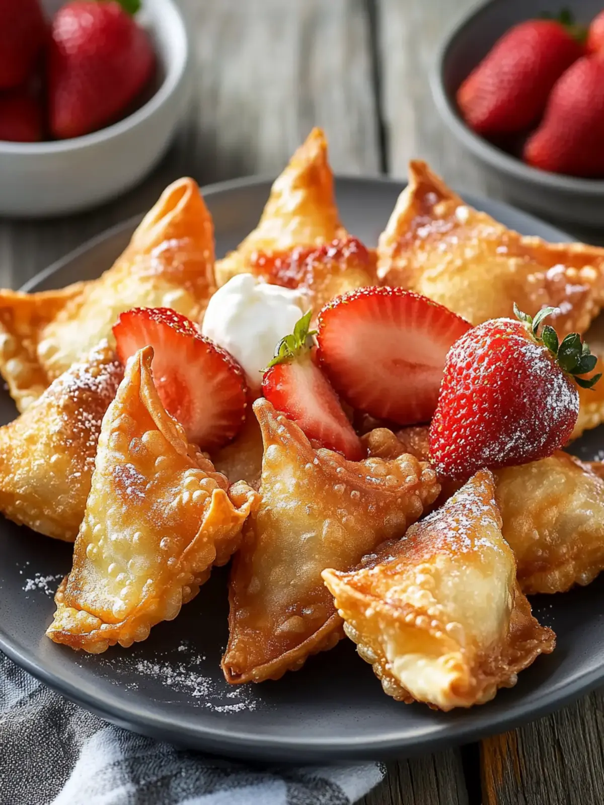 Strawberry Cheesecake Wontons (Easy Fried, Baked, or Air Fryer)