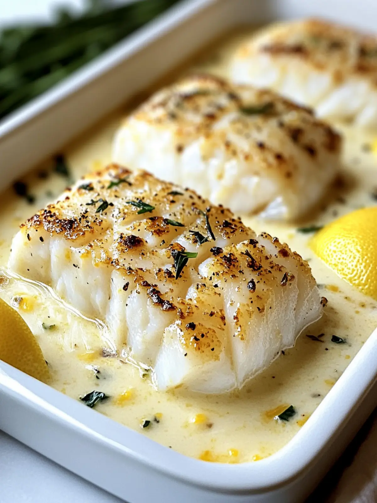 Baked Cod in Coconut Lemon Cream Sauce for Busy Weeknights