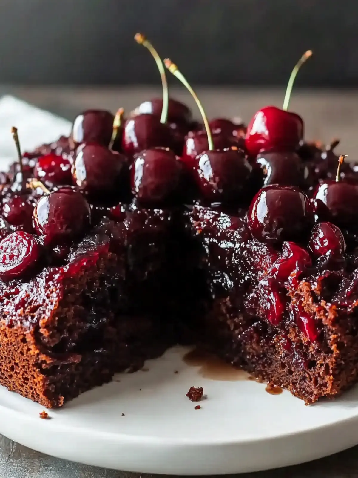 Chocolate Cherry Upside Down Cake