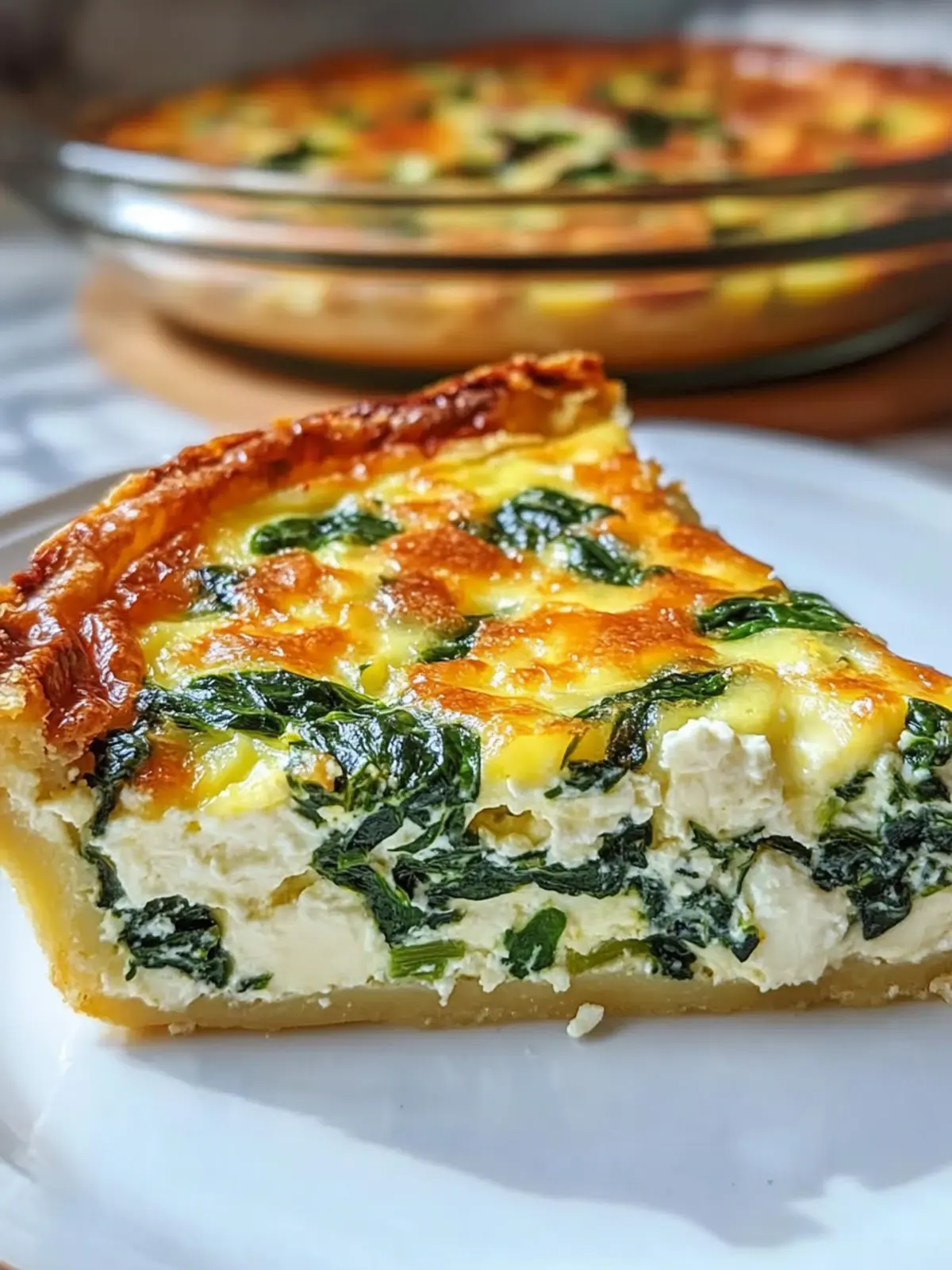 Cottage Cheese & Spinach Crustless Quiche