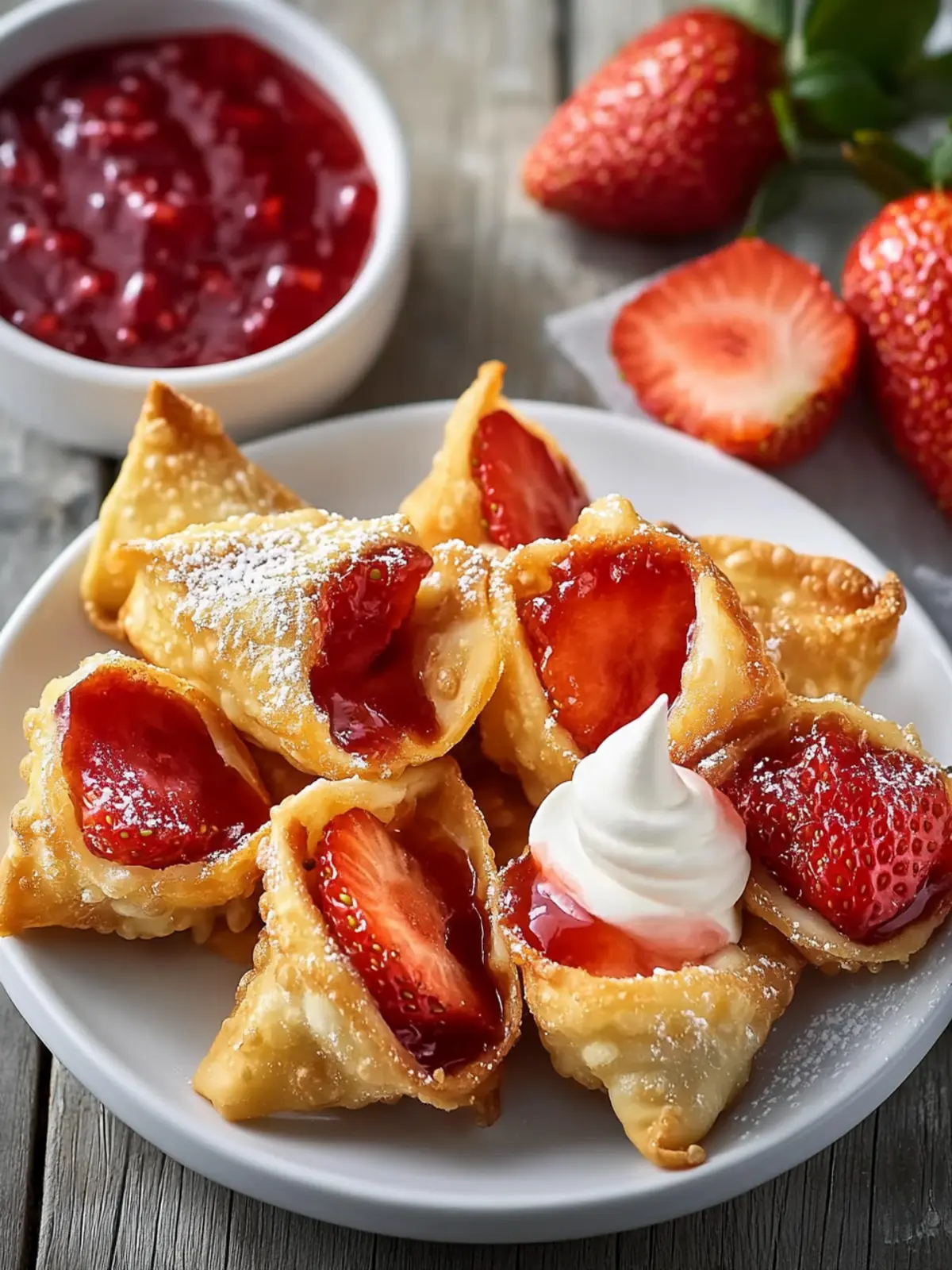 Strawberry Cheesecake Wontons (Easy Fried, Baked, or Air Fryer)