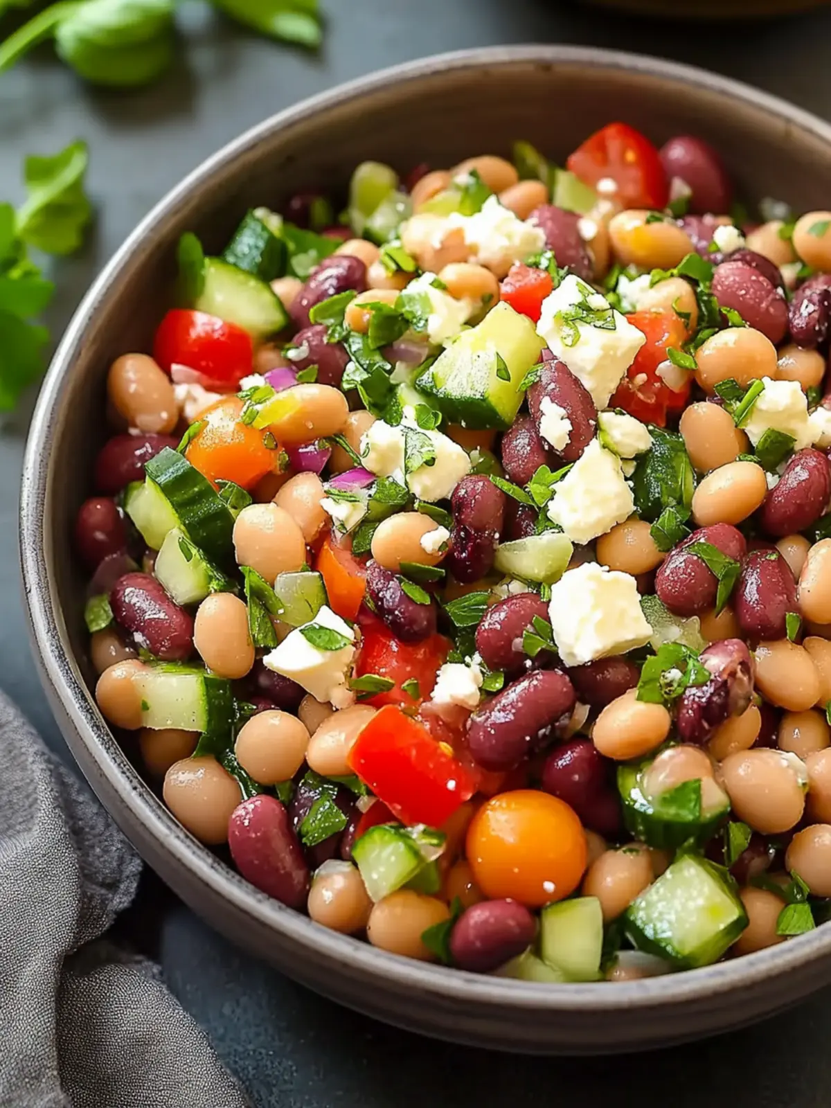Vibrant Mediterranean Bean Salad With Feta