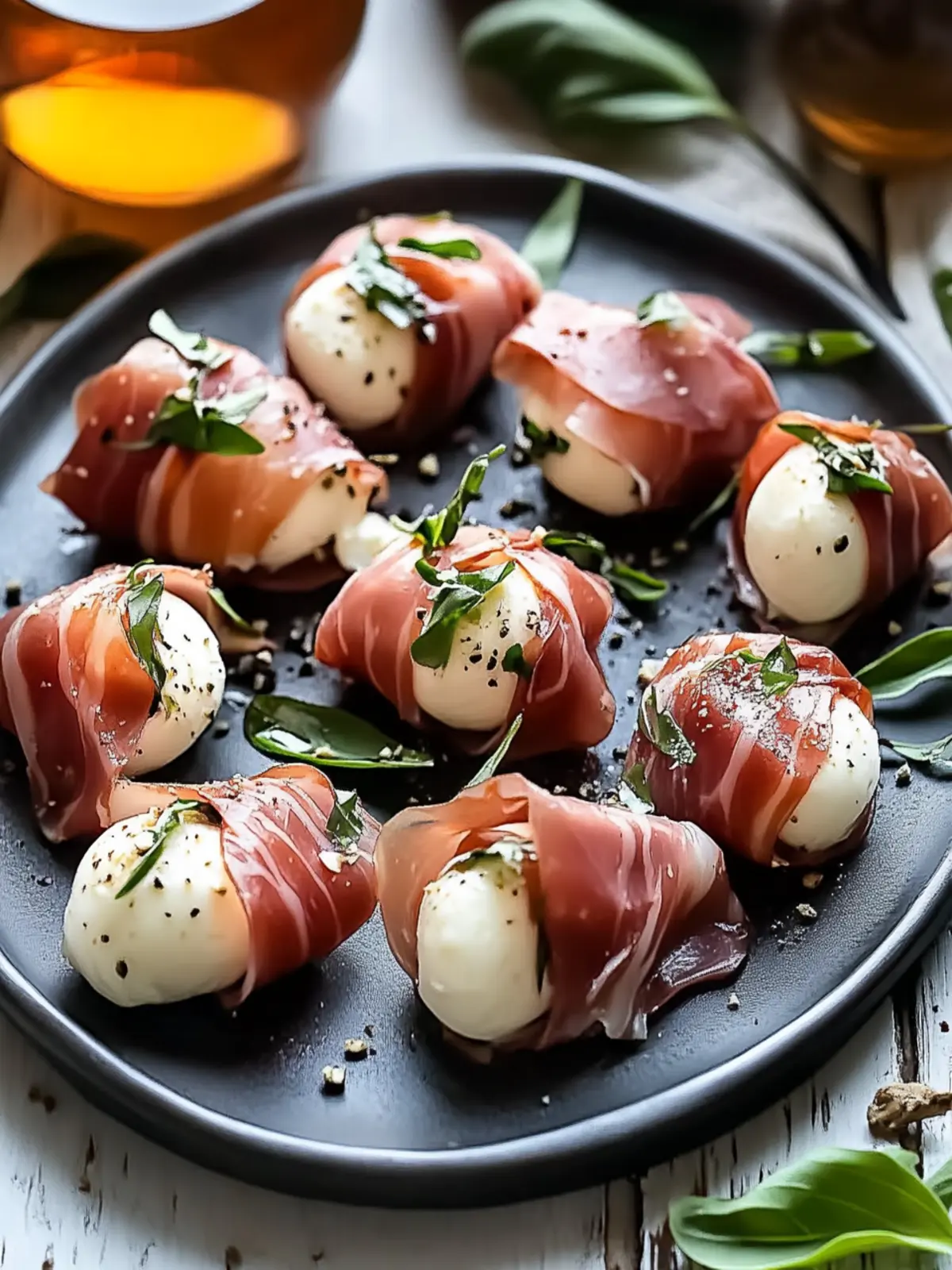 Prosciutto Wrapped Mozzarella Bites