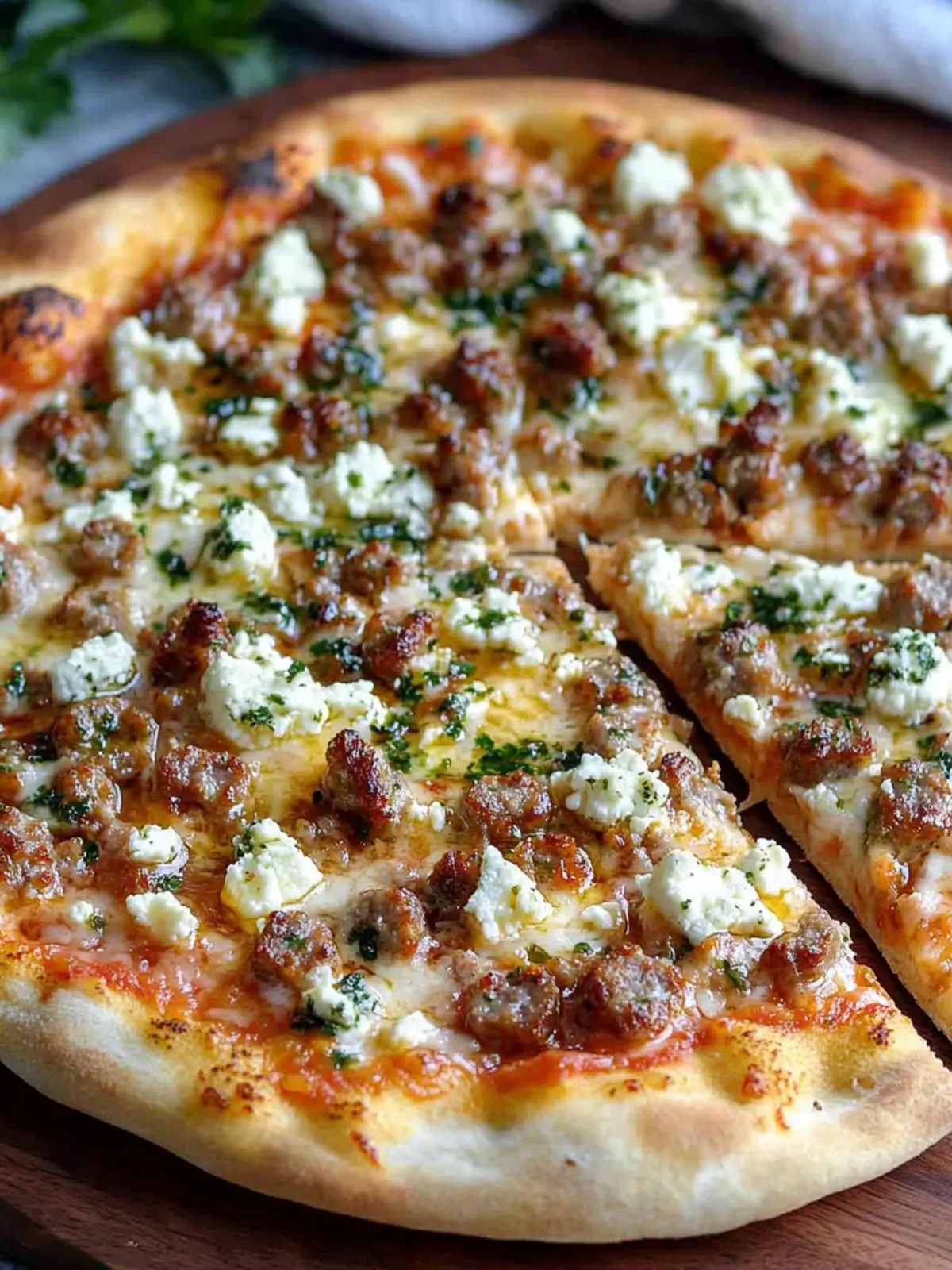 Hot Sausage Feta Honey Pizza